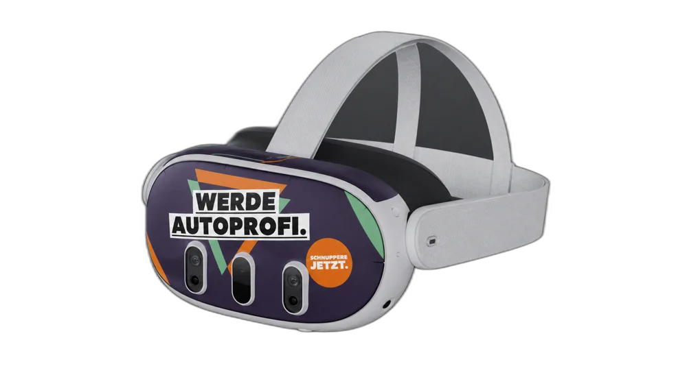 AtlasVR headset branded for Auto careers · recruitment